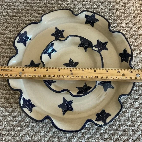 Vintage At Home American Marshall Pottery Chip and Dip Serving Dish - Picture 3 of 15